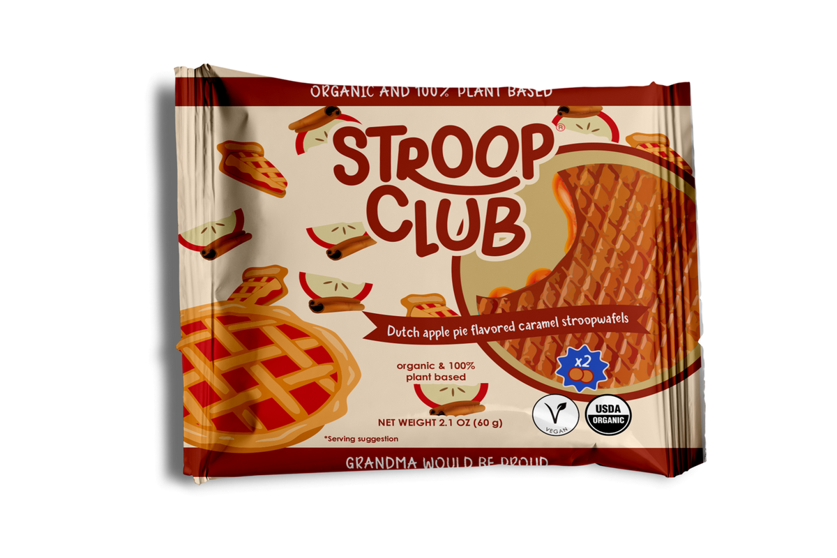 Stroop Club Organic Dutch Apple Pie Caramel Stroopwafels 60g